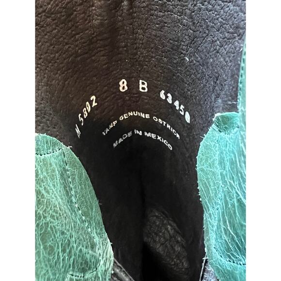 Lucchese Amberlyn Boots Blue Brown Full Quill Ostrich Western Cowgirl size 8 B - Picture 8 of 10